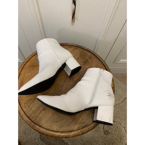 SHEIN Women's White Ankle Booties Size 10 Block Heel Casual - Picture 7 of 10
